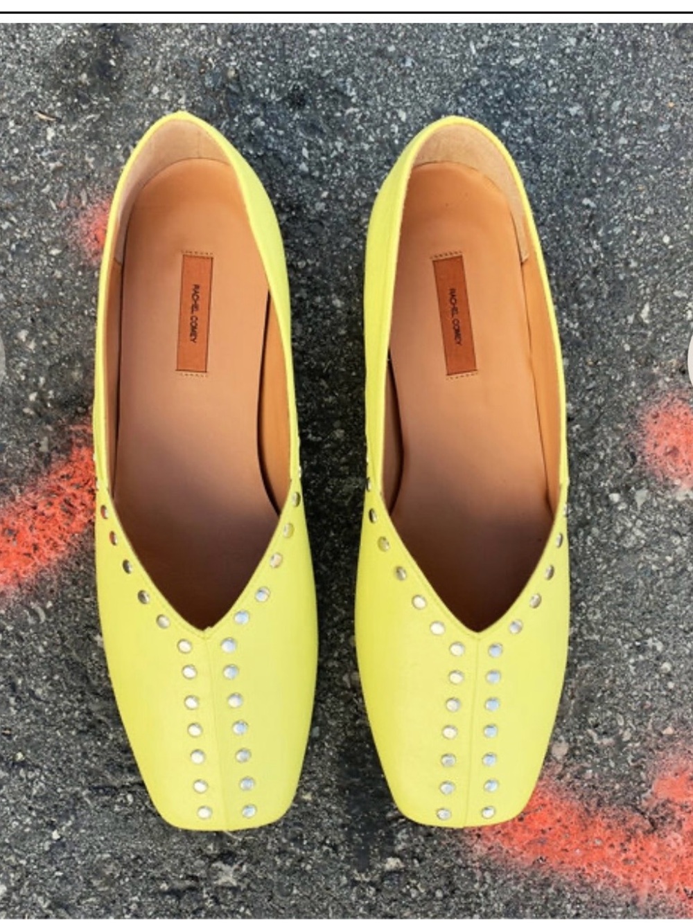 Rachel Comey Bomba Chartreuse Studded Flats - Picture 3 of 6